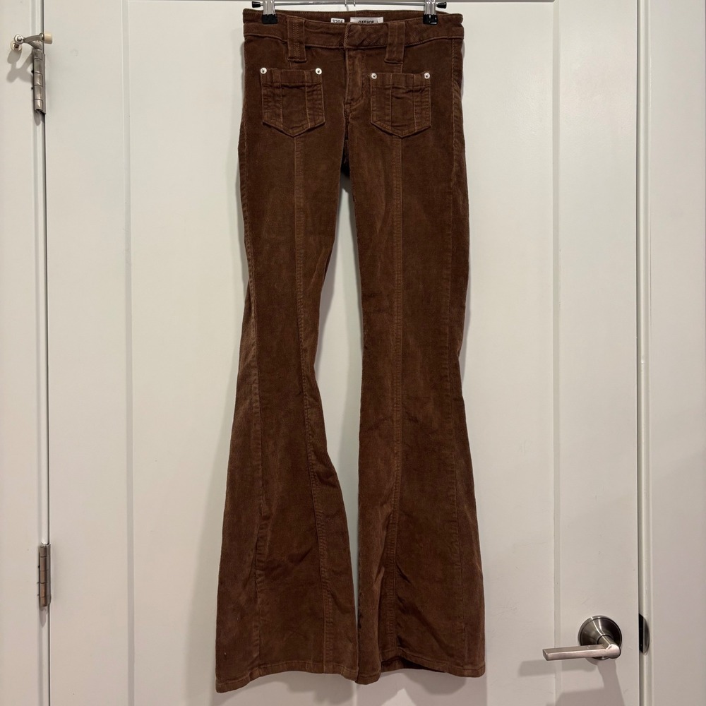 Garage Brown Corduroy Flare Pants Low Rise Bell Bottoms Size 00 100075119
